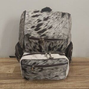 Brown Leather Cowhide Backpack Large Final Piece